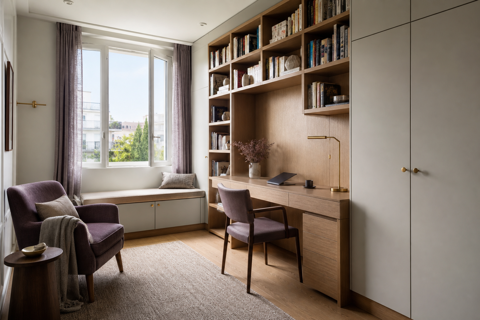 Illustration d’un bureau avec rangements sur mesure à Champigny-sur-Marne