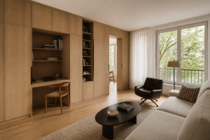 Illustration d’un appartement optimisé avec rangements sur mesure à Champs-sur-Marne